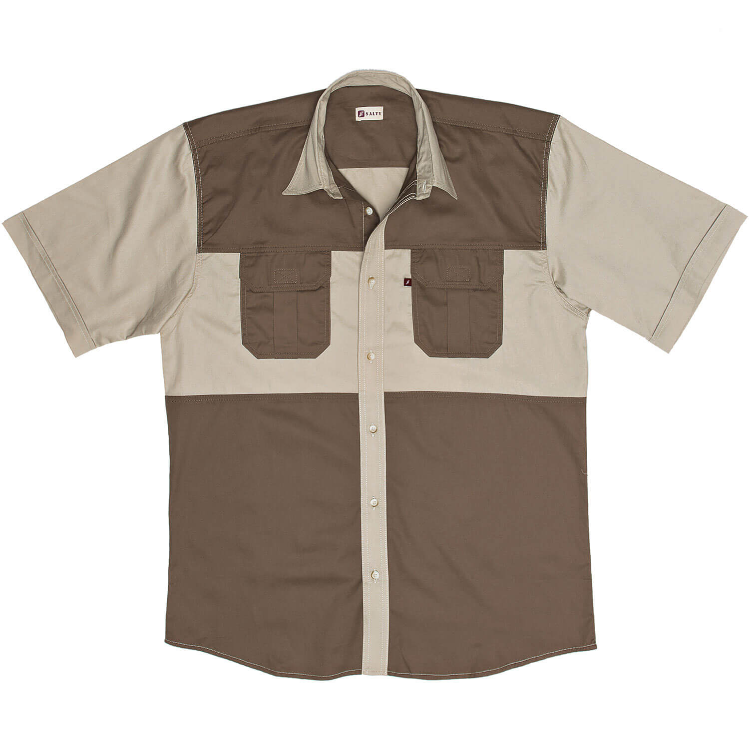 4611STTAS Delta Two Tone Bush Shirt Stone Taupe